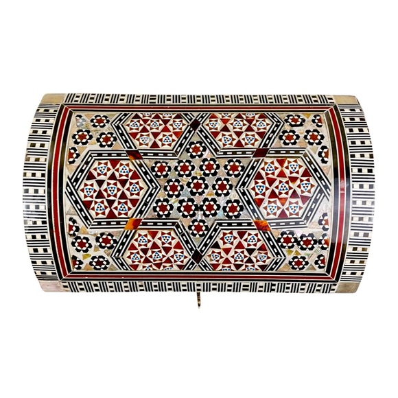 Other - Egyptian Mother of Pearl Jewel Box with Lock and Key